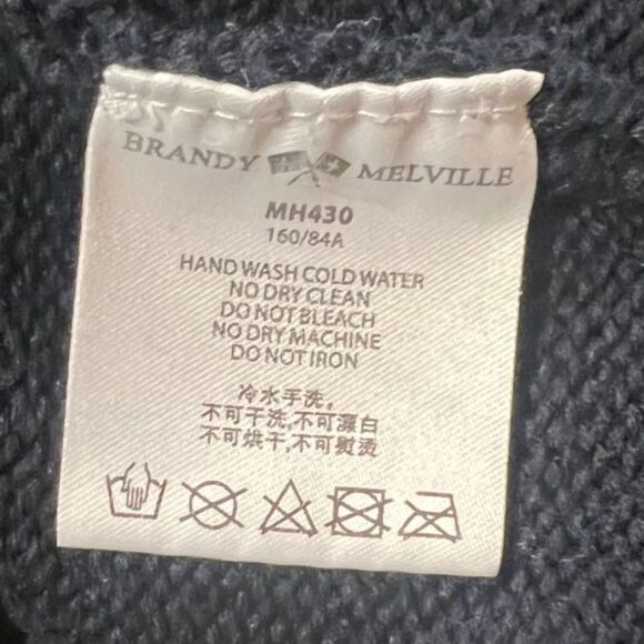 Brandy Melville Navy Crew Neck Oversized Sweater Cotton Blend - Picture 5 of 7